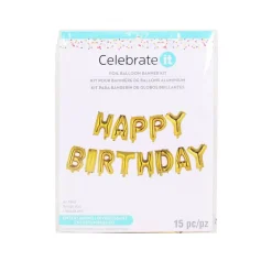 Happy Birthday Gold Foil Balloon Banner Kit By Celebrate It™
