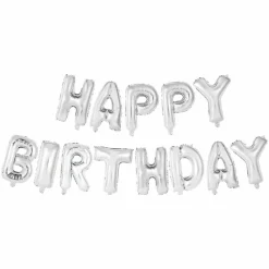 Happy Birthday Silver Foil Balloon Banner Kit By Celebrate It™