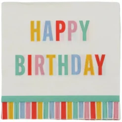 Happy Birthday Stripes Beverage Napkins, 20ct. by Celebrate It™