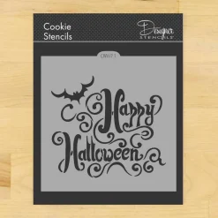 Happy Halloween Lettering Cookie & Craft Stencil | CM071 by Designer Stencils | Cookie Decorating Tools |