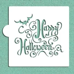 Happy Halloween Lettering Cookie & Craft Stencil | CM071 by Designer Stencils | Cookie Decorating Tools |