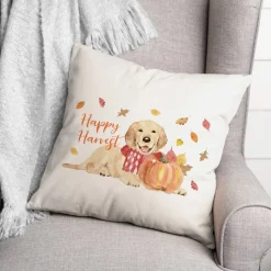 Happy Harvest Dog Throw Pillow