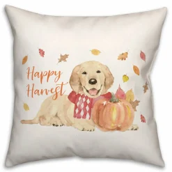 Happy Harvest Dog Throw Pillow