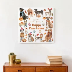 Happy Paw-tumn 16" x 16" Canvas Wall Art