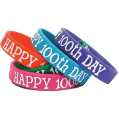Happy 100th Day Wristband Pack, Pack of 10