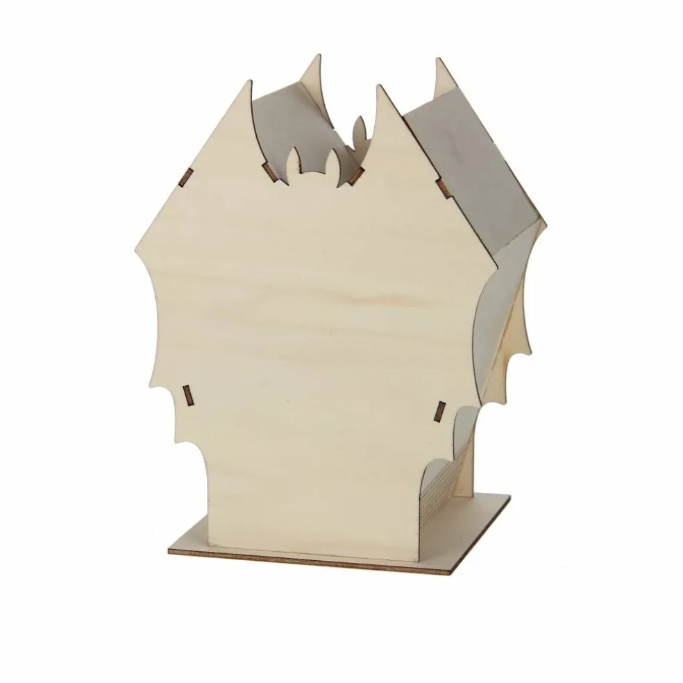 7.5" Haunted Bat Villa DIY LED Wood Décor by Make Market®