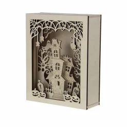 8.75" Haunted Forest House Shadow Box DIY LED Wood Décor by Make Market®