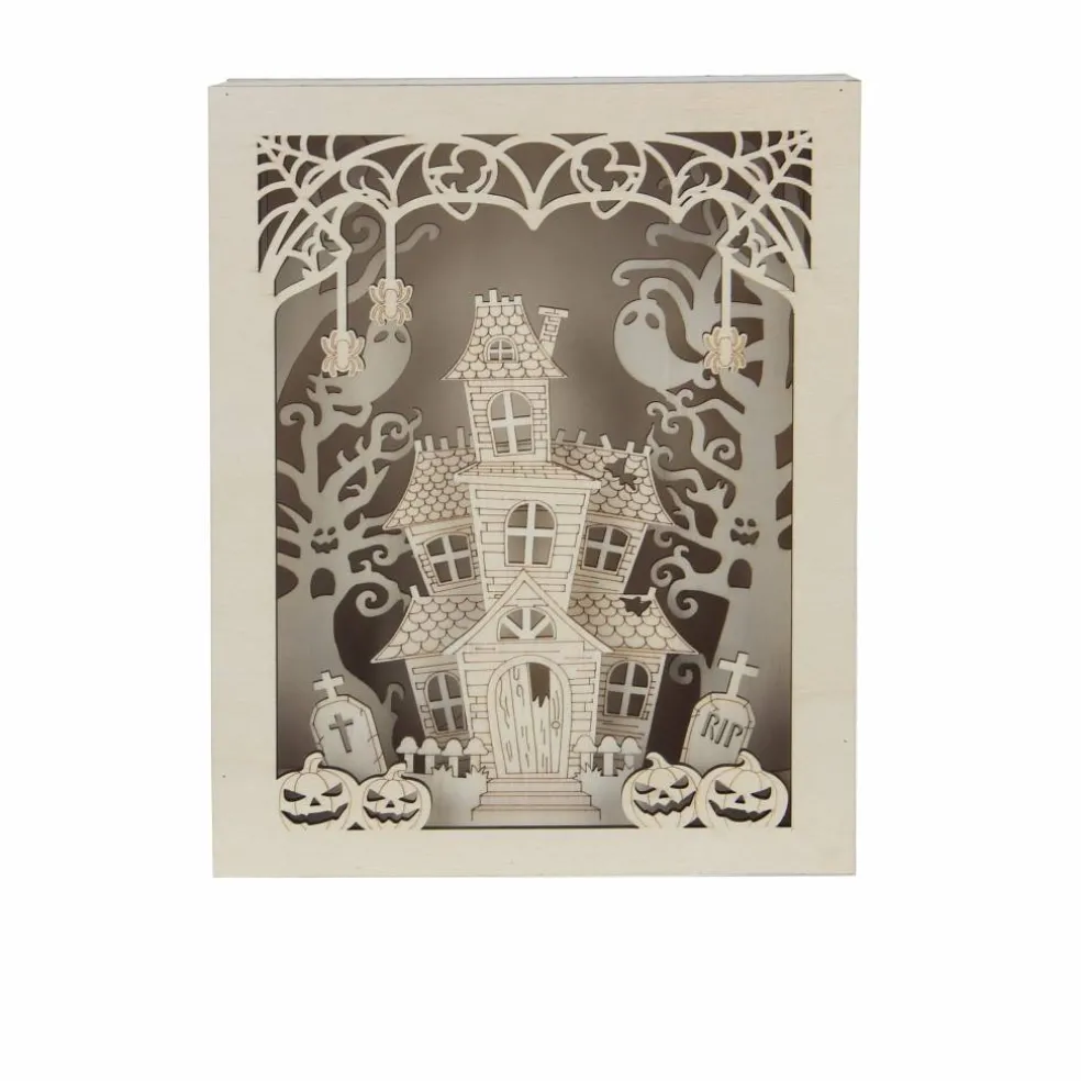 8.75" Haunted Forest House Shadow Box DIY LED Wood Décor by Make Market®