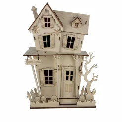12.25" Haunted Graveyard House DIY LED Wood Décor by Make Market®
