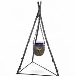 Haunted Hill Farm 4.7 ft Animated Witch Cauldron Halloween Prop