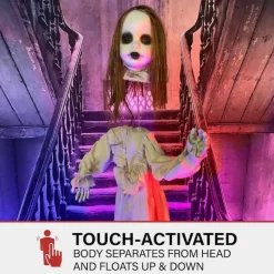 Haunted Hill Farm 3.92-ft Freestanding Musical Lighted Zombie Animatronic Halloween Prop