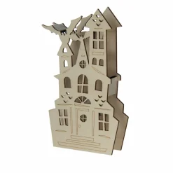 7.75" Haunted House DIY LED Wood Décor by Make Market®