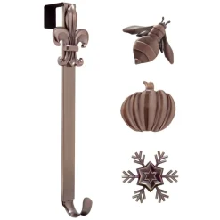 Haute Decor Brushed Nickel Icon Adjustable Wreath Hanger