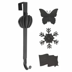 Haute Decor Matte Black Icon Adjustable Wreath Hanger