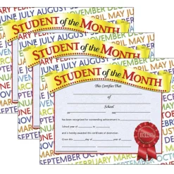 Hayes® Student of the Month Certificate Set, 3 Packs of 30