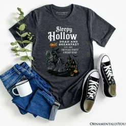Headless Horseman Sleepy Hollow Halloween T-Shirt, Dead and Breakfast Retro Tee