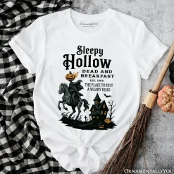 Headless Horseman Sleepy Hollow Halloween T-Shirt, Dead and Breakfast Retro Tee