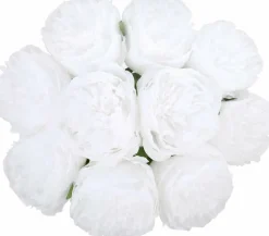 10 Heads Artificial Peony Silk Flowers for Home, Wedding, and Party Decor
