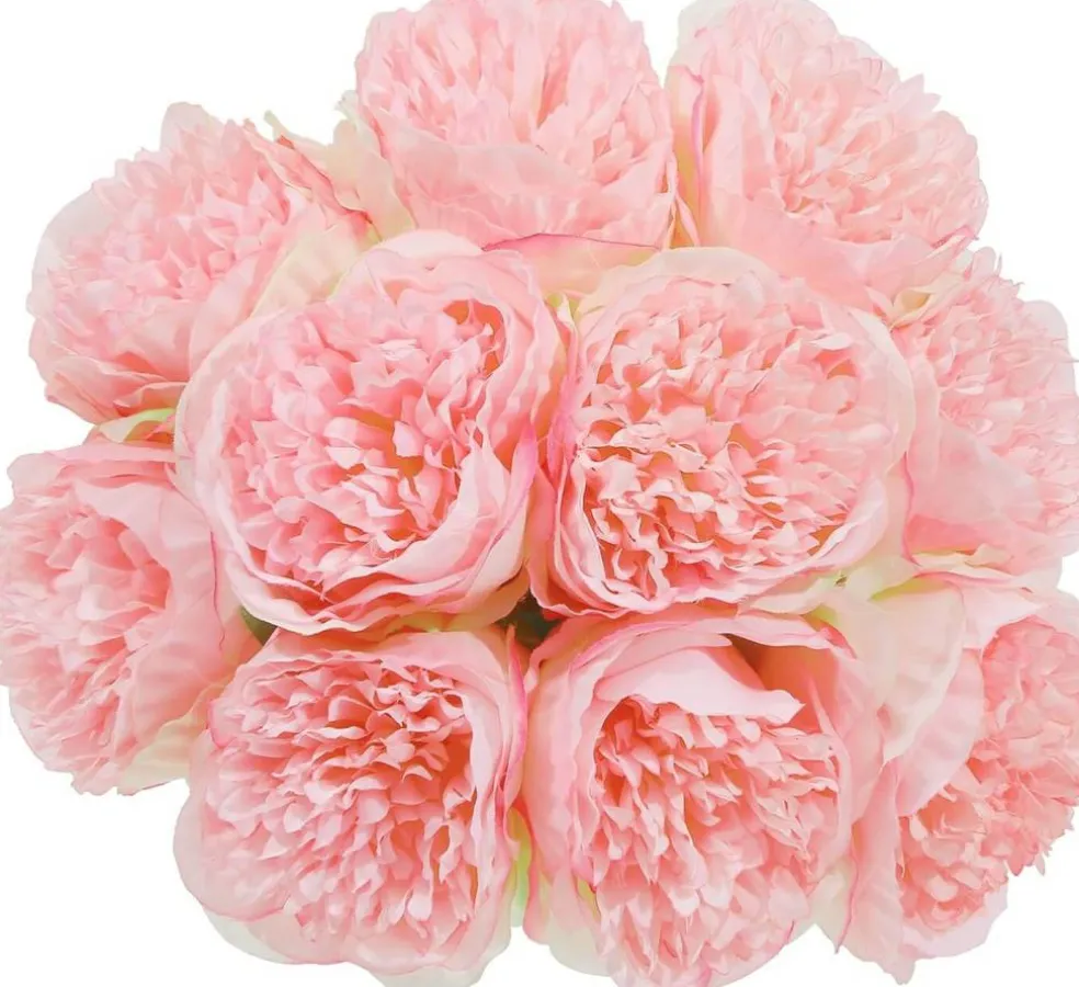 10 Heads Artificial Peony Silk Flowers for Home, Wedding, and Party Decor