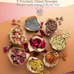 Hearth & Harbor DIY Natural Soy Candle Making Kit with Dried Flowers