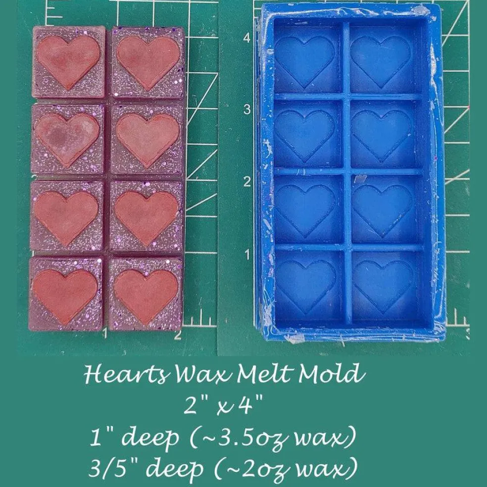 Hearts Wax Melt Snap Bar Silicone Mold