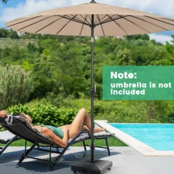 Heavy-Duty Mobile Umbrella Base with Wheels – Fillable Stand for 1.25