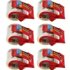 Heavy Duty Shipping Packaging Tape with Dispenser, 2" x 800", 6 Rolls