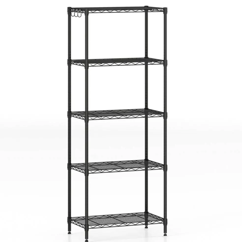 Heavy Duty 5-Tier Metal Storage Shelves Adjustable Wire Rack 750 lbs