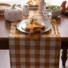 Heavyweight Fringed Check Tabletop Collection, Table Runner, 14x108, Pumpkin Spice
