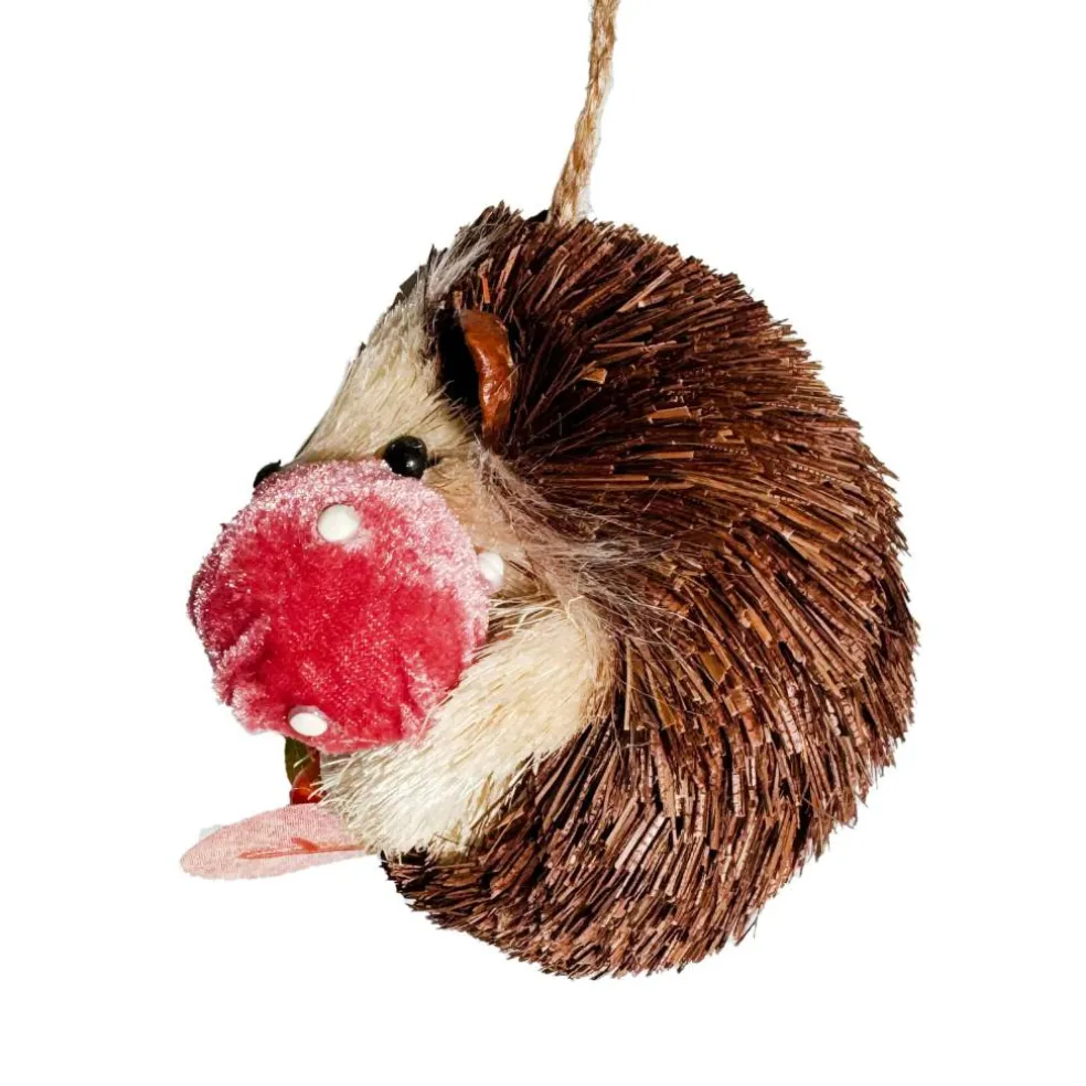 3.5" Hedgehog with Mushroom Decorative Natural Ornament by Ashland®