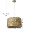 Hello Honey® Bella Natural Metal & Handwoven Wicker Drum Ceiling Light