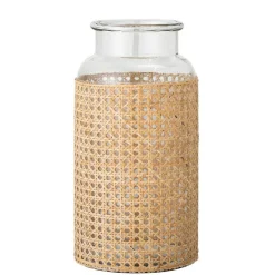 Hello Honey® Bloomingville Clear Glass Vase with Woven Natural Cane Sleeve