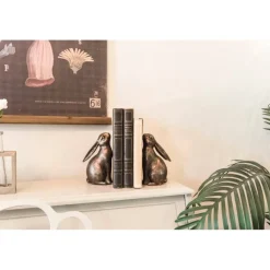 Hello Honey® Bronze Bunny Bookends Set