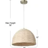 Hello Honey® Calypso Natural Metal & Handwoven Wicker Dome Ceiling Light