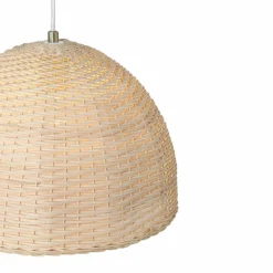 Hello Honey® Calypso Natural Metal & Handwoven Wicker Dome Ceiling Light