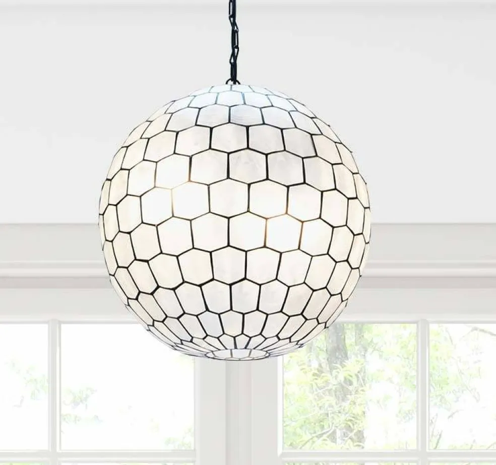Hello Honey® Capiz Honeycomb Ceiling Light