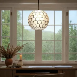 Hello Honey® Capiz Honeycomb Ceiling Light