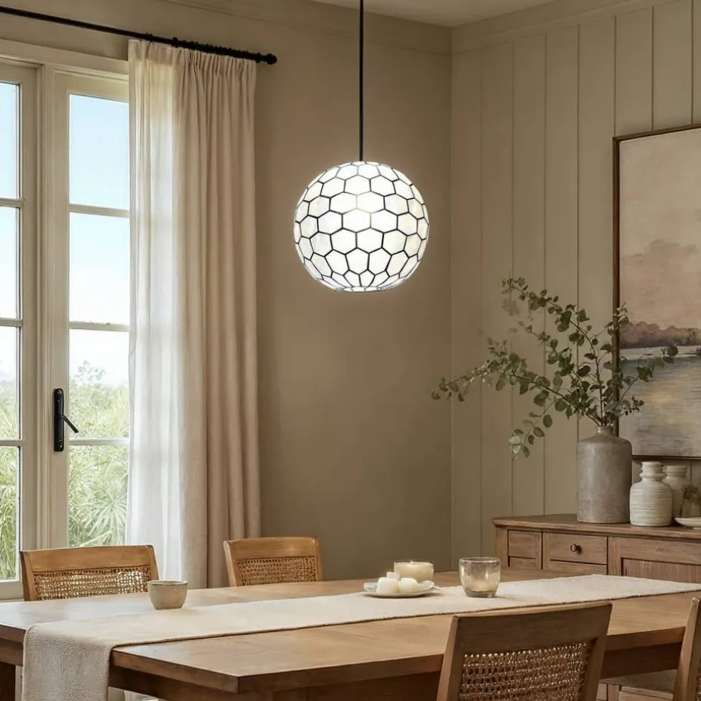 Hello Honey® Capiz Honeycomb Ceiling Light