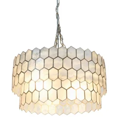Hello Honey® Capiz 2-Tier Honeycomb Chandelier