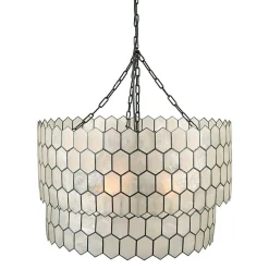 Hello Honey® Capiz 2-Tier Honeycomb Chandelier