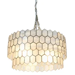 Hello Honey® Capiz 2-Tier Honeycomb Chandelier