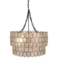 Hello Honey® Capiz 2-Tier Honeycomb Chandelier