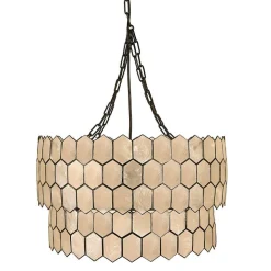 Hello Honey® Capiz 2-Tier Honeycomb Chandelier