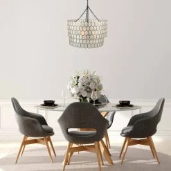 Hello Honey® Capiz 2-Tier Honeycomb Chandelier