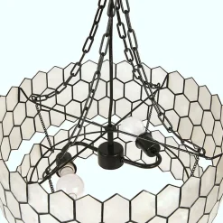 Hello Honey® Capiz 2-Tier Honeycomb Chandelier