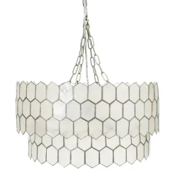 Hello Honey® Capiz 2-Tier Honeycomb Chandelier