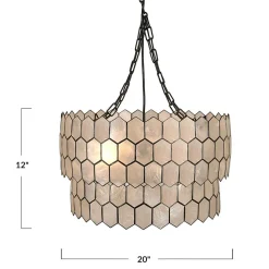Hello Honey® Capiz 2-Tier Honeycomb Chandelier