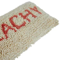 Hello Honey® Cream & Red "Peachy" Tufted Wool & Cotton Lumbar Pillow