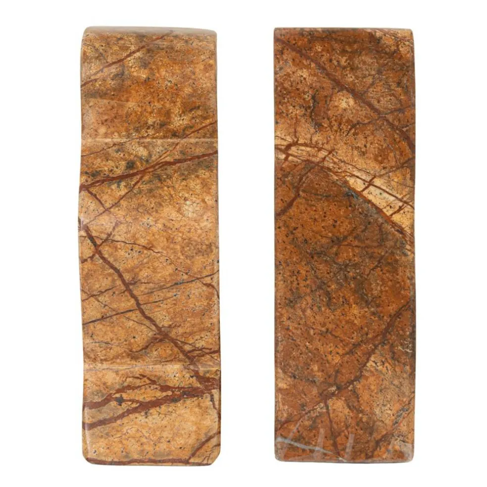 Hello Honey Decorative Travertine Wave Bookends