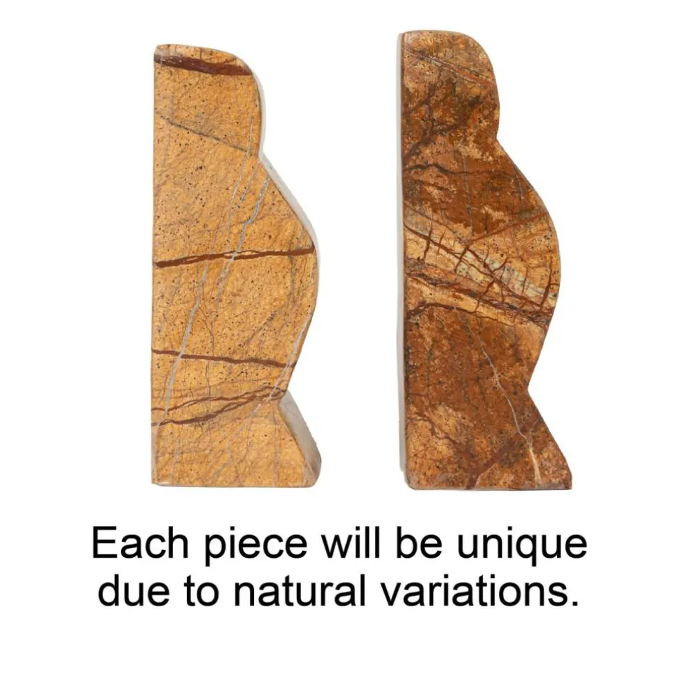 Hello Honey Decorative Travertine Wave Bookends